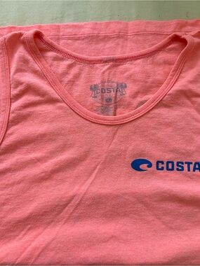 Costa Coral Pink Tank with Blue Logo